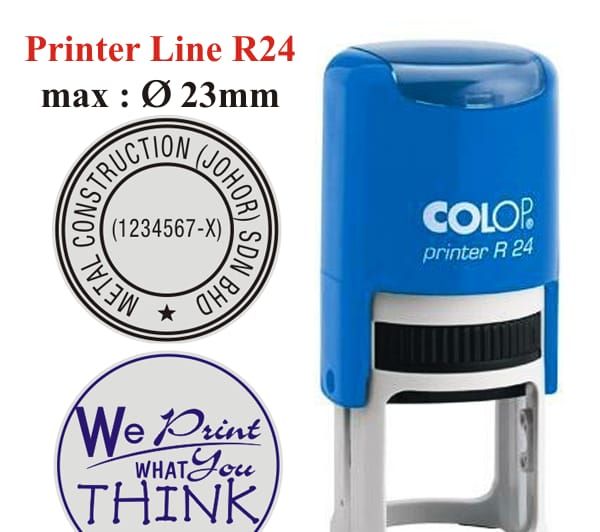 Company Chop Round Size 24mm BLUE Self - Inking Stamp_5