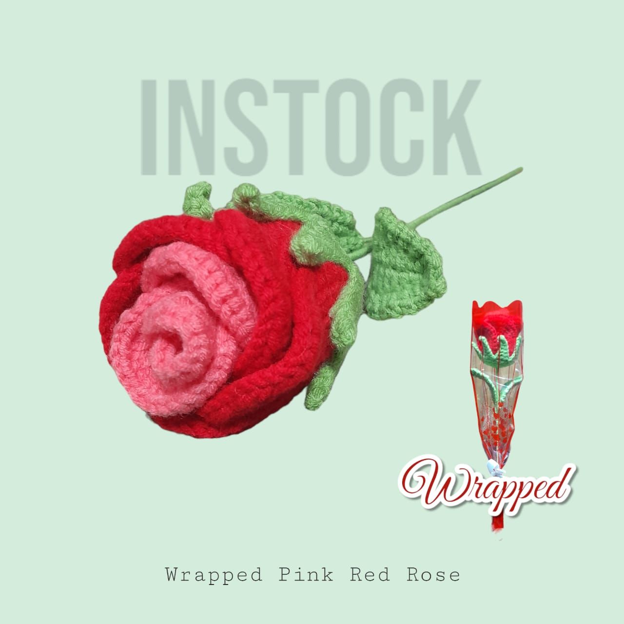 [INSTOCK] Wrapped Pink Red Rose_0