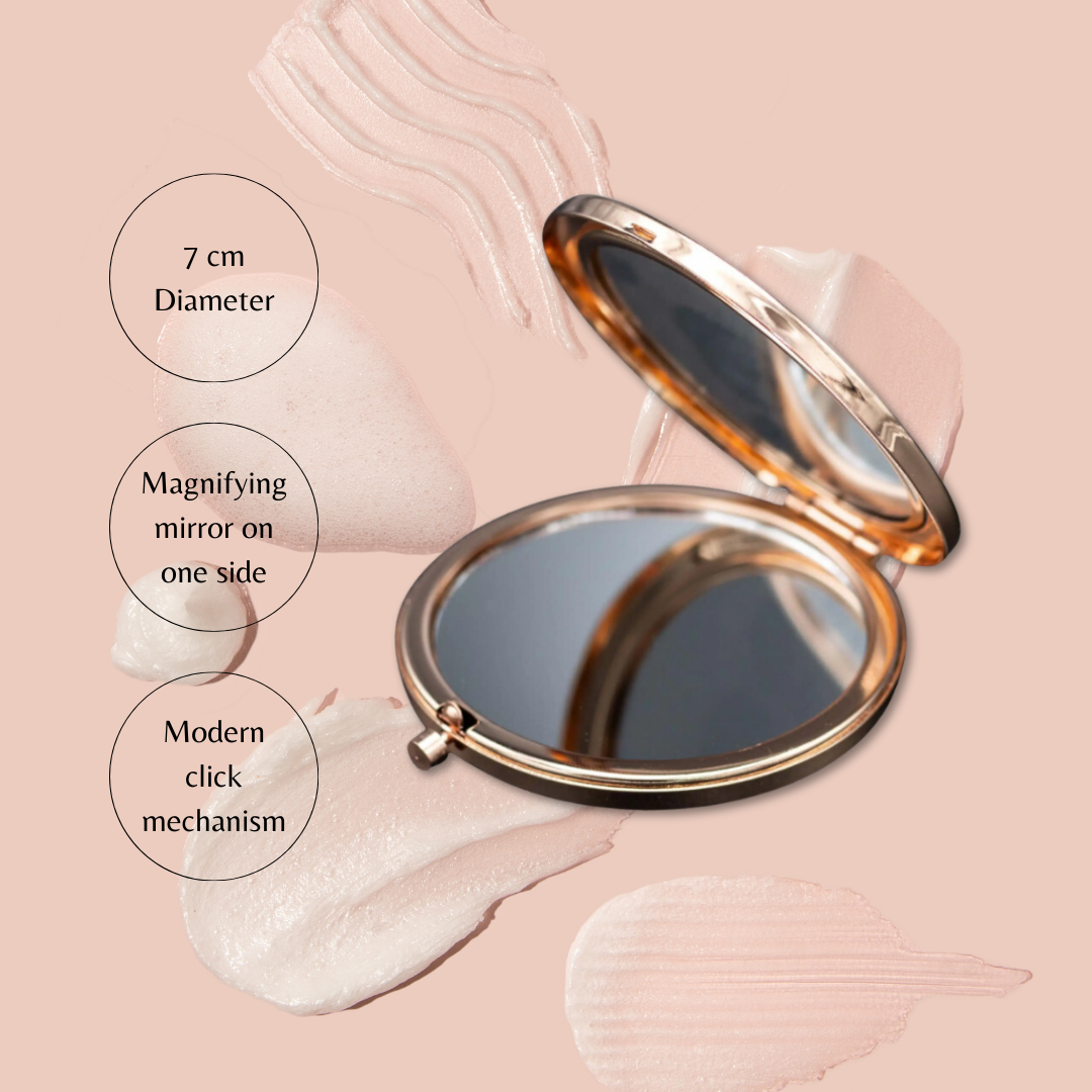 Modern Rose Gold Compact Mirror | Floral A to Z Initials_1