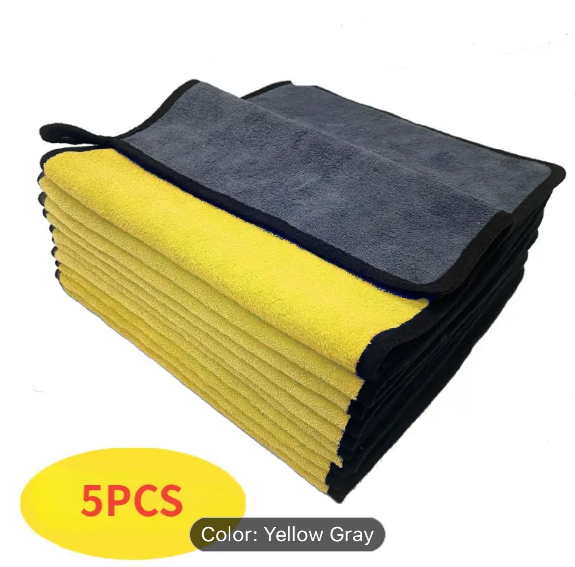 Microfiber Towel for Auto Cleaning 2-Faced 30x30cm Car Towel - Pack of 5_0