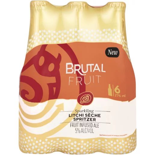 Brutal Fruit Litchi Séche Sparkling Spritzer Bottles 6 x 275ml_0