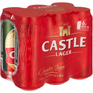 Castle Lager Beer Cans 6 x 500ml_0