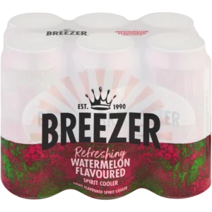 Breezer Watermelon Flavour Spirit Cooler Cans 6 x 440ml_0