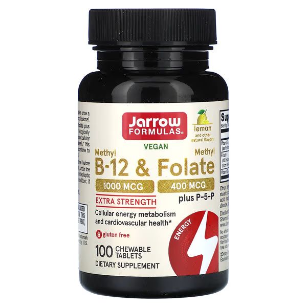 Vegan Methyl B-12 & Methyl Folate, Extra Strength, Lemon Flavour_0