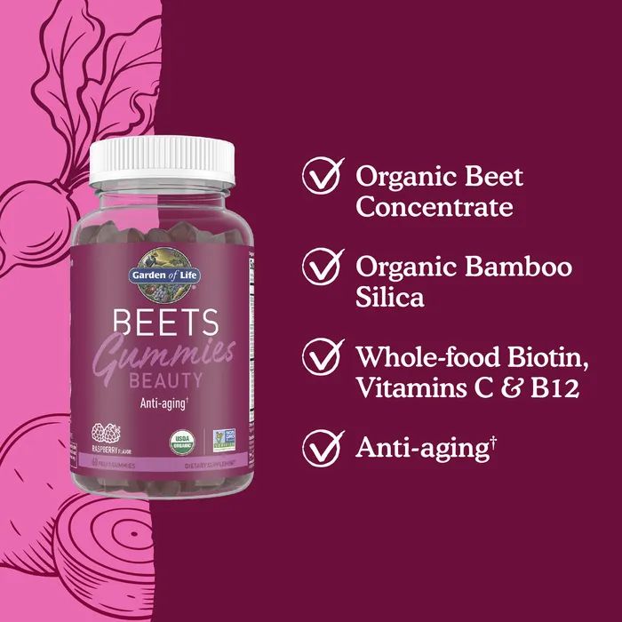 Beets Beauty Gummies, Raspberry Flavour  _2