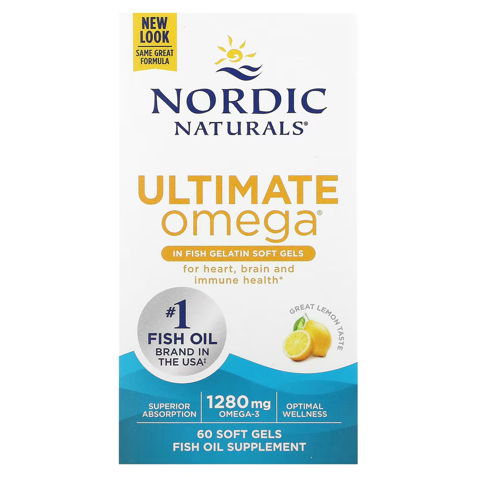 Ultimate Omega in Fish Gelatin, 1280 mg, Lemon Flavour_0