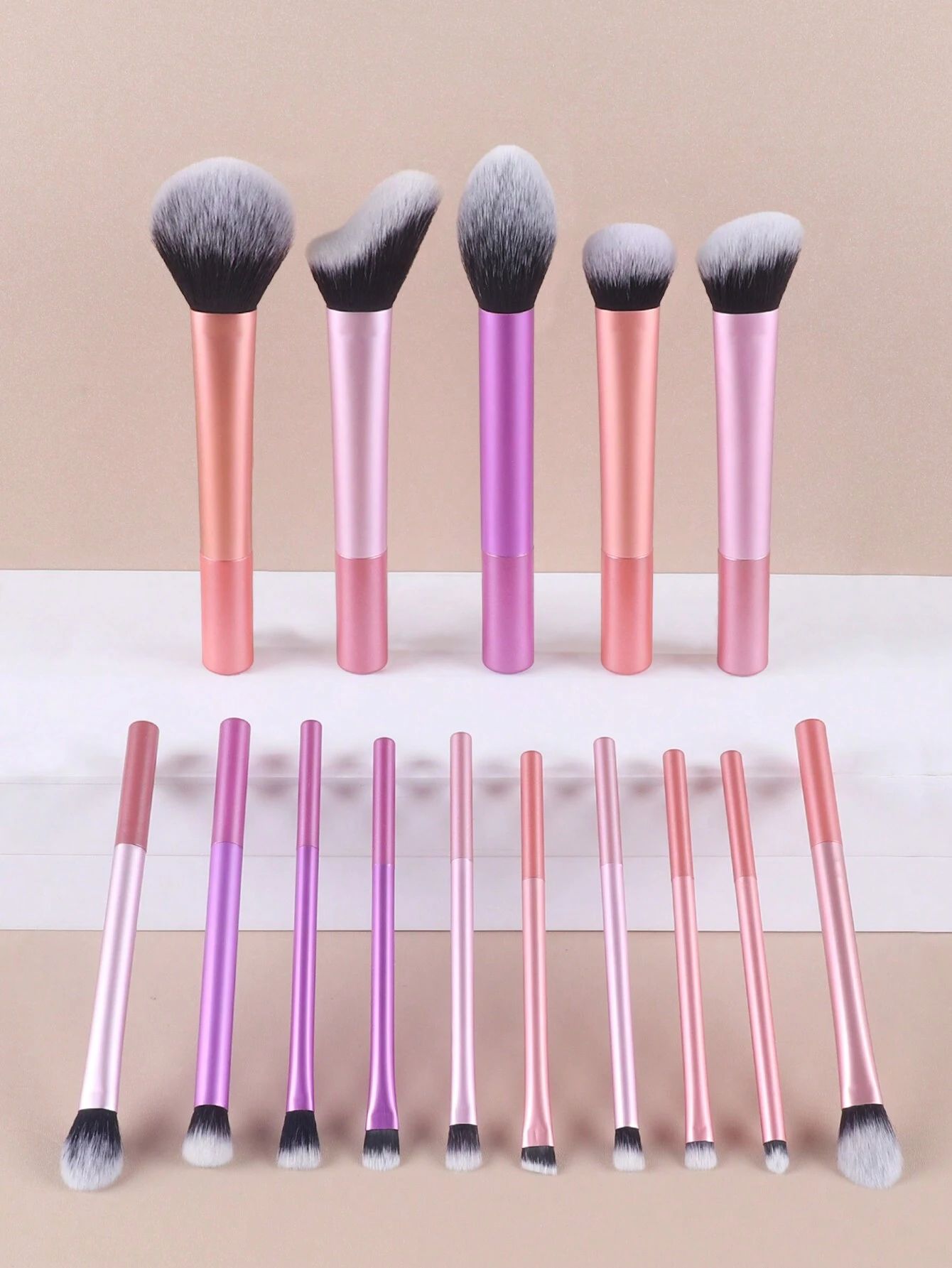 15pcs Multicolor Makeup Brushe Set_3