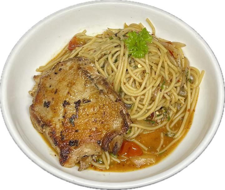 Aglio Olio Pasta - Grilled Chicken Chop_0