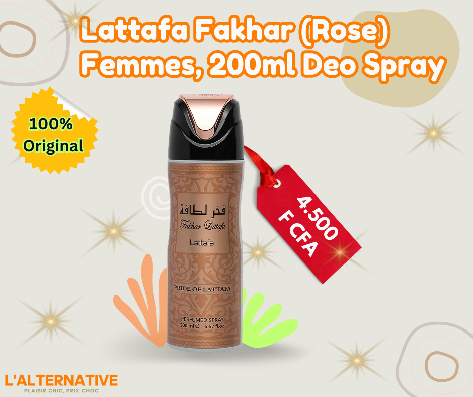 Lattafa FAKHAR(Rose) Deo Spray, Femmes, 200 ML_1