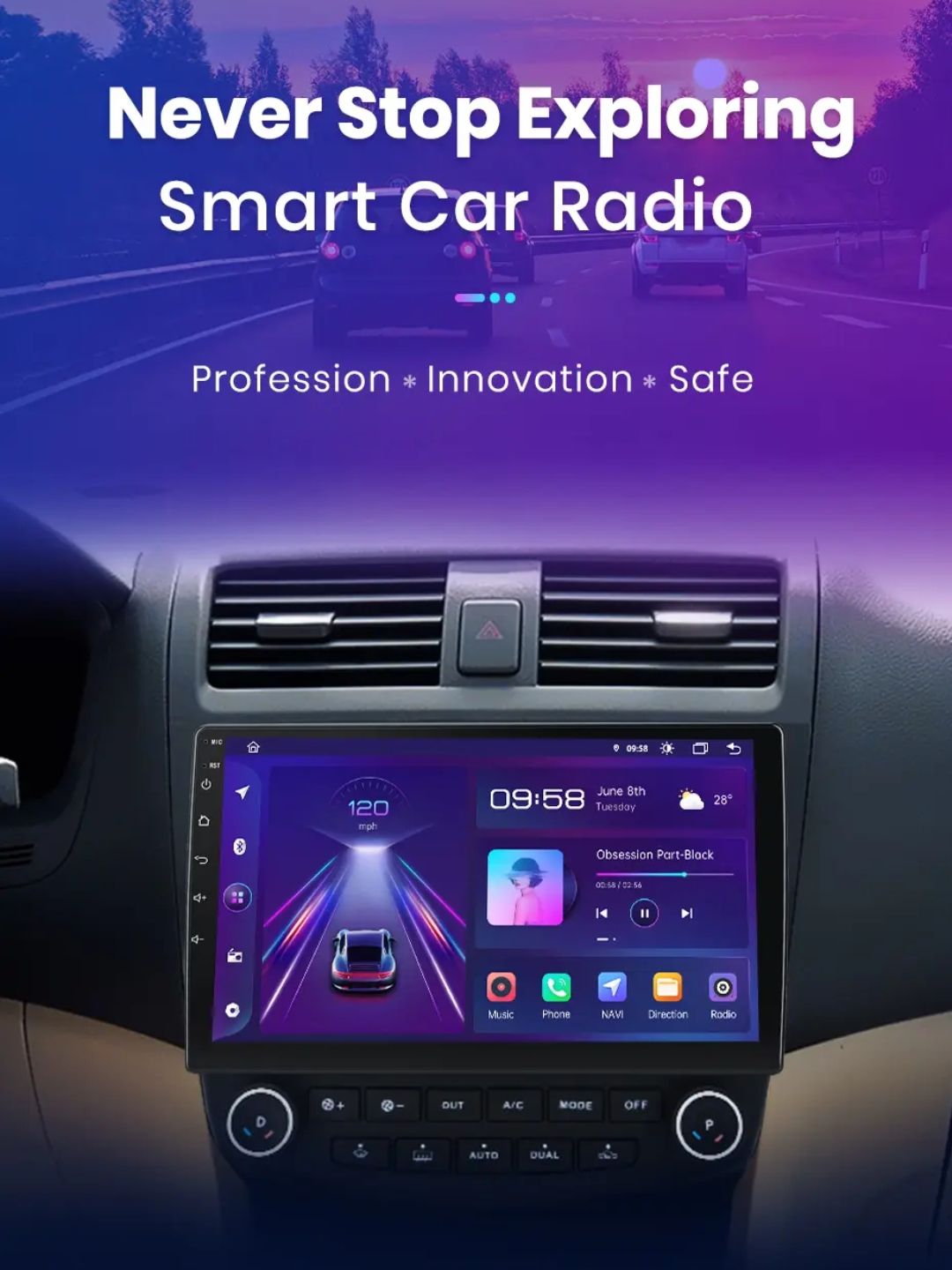 Rádio 10" android HONDA ACCORD 7 de 2/32GB CARPLAY WIFI GPS_4