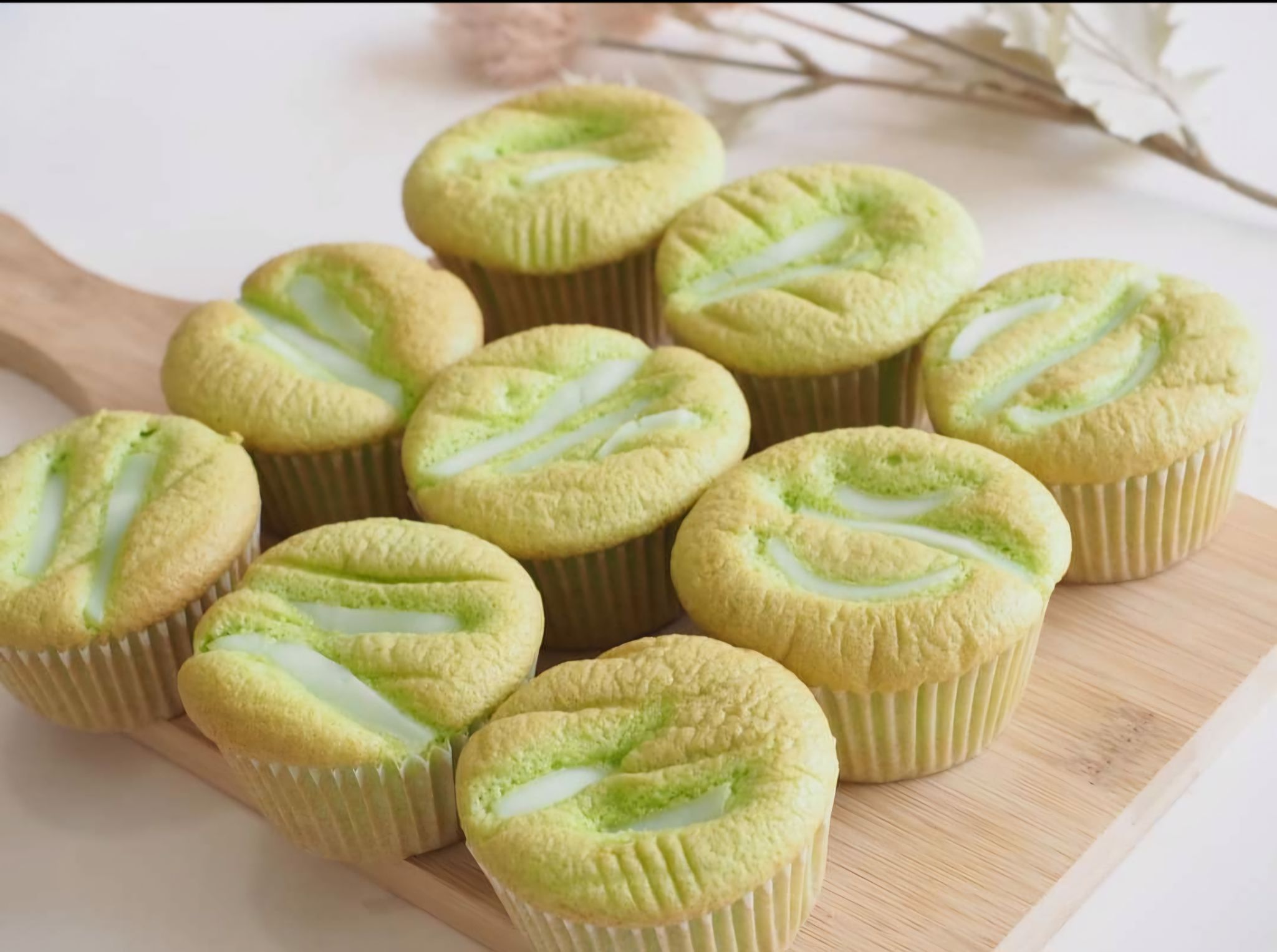 Cup cakes chiffon Pandan coconut lava _0