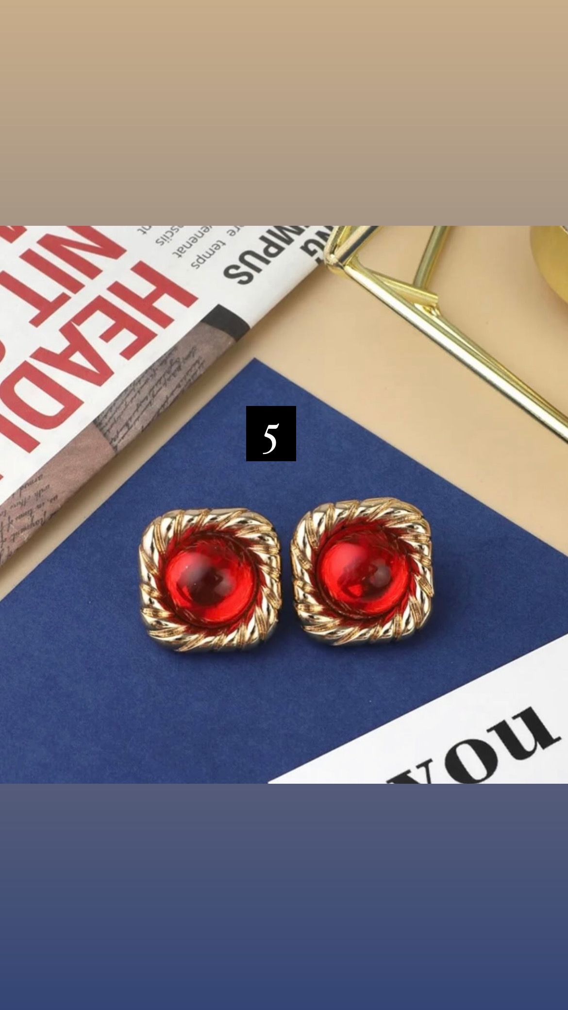 boucles d'oreilles vintage rouges_5