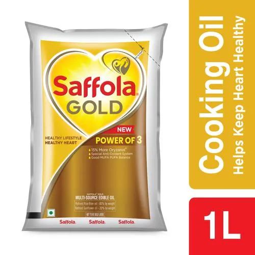 Saffola Gold Refined Cooking Oil - Blended Rice Bran & Sunflower oil_0