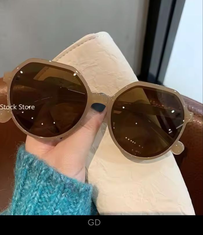 Round Frame Sunglasses Ins Trend Big Frame Sunglasses_0