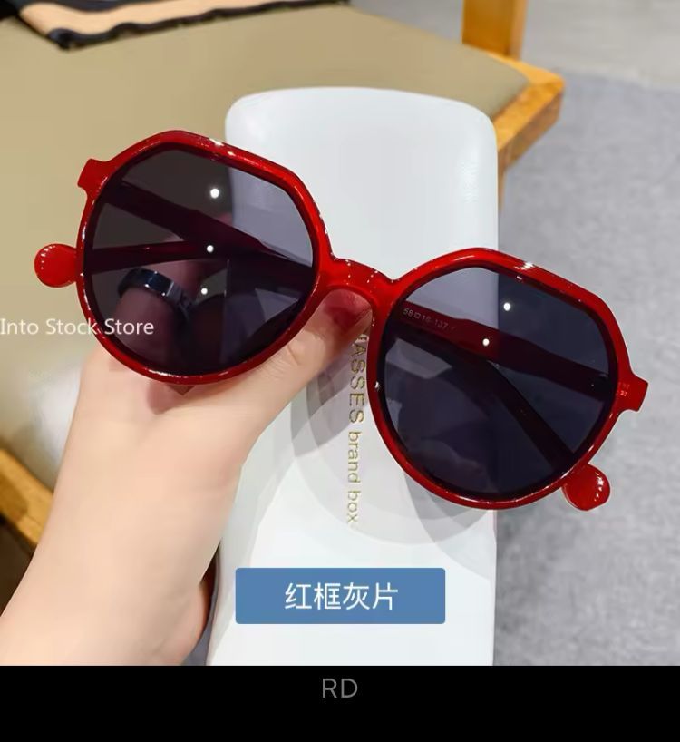 Round Frame Sunglasses Ins Trend Big Frame Sunglasses_4