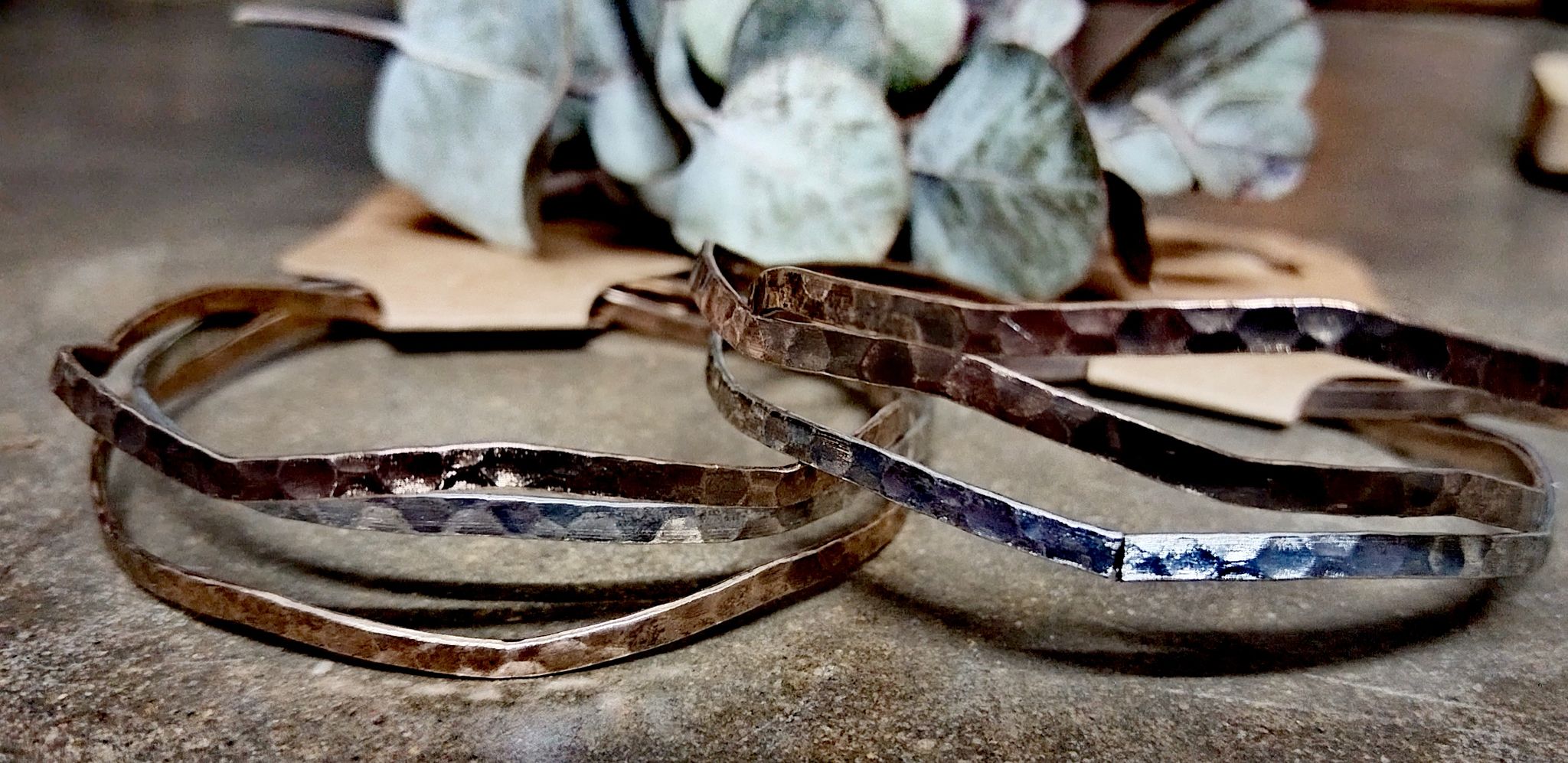 3pcs/Set Retro Geometric Golden Silvery Bump Pattern Bangle_0