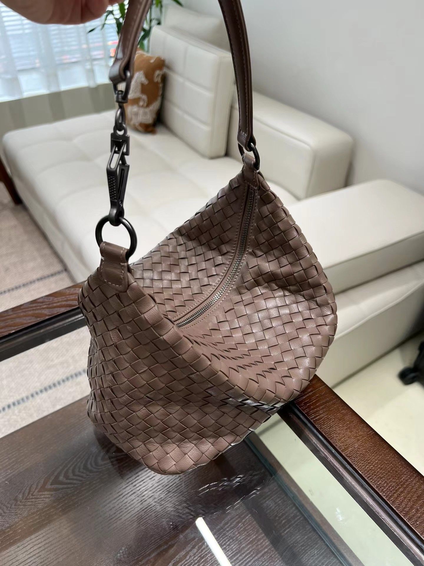 Weave Lambskin Shoulder Bag _2