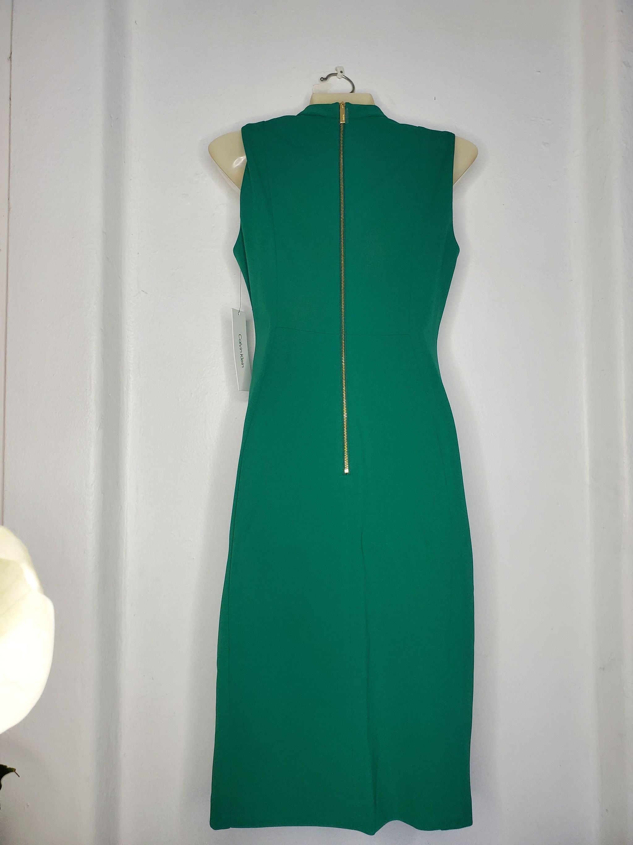 Kelly Green Calvin Klein Dress with Bow _1