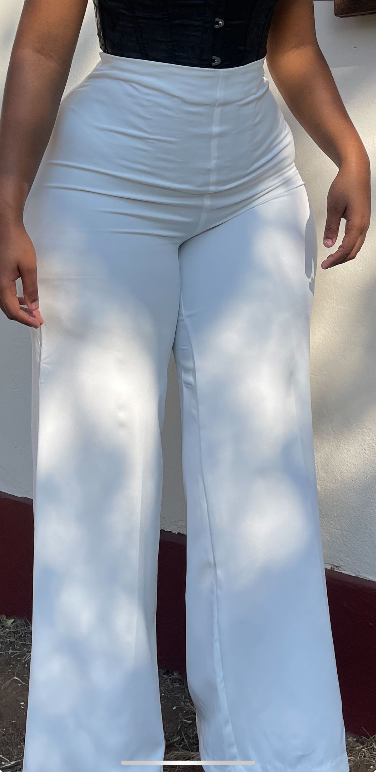 White wideleg highwaisted formal pants_1