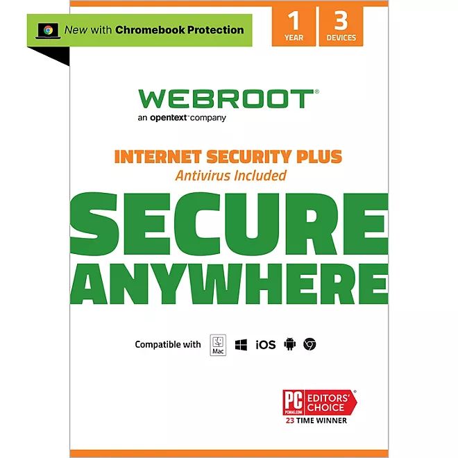 Webroot Internet Security Plus + Antivirus Software 3 Devices 1 Year PC/Mac_0