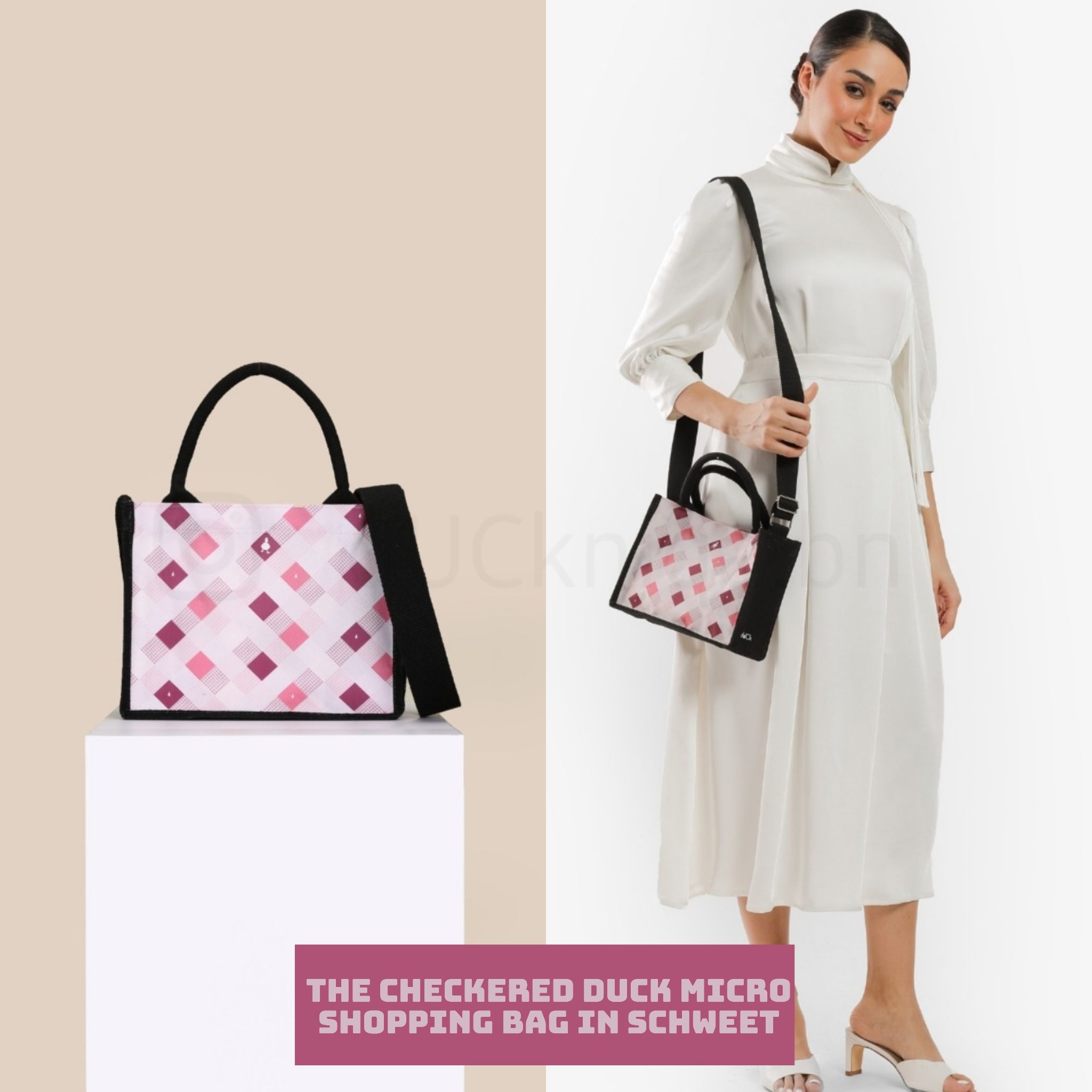 The Checkered dUCk Micro Shopping Bag_0