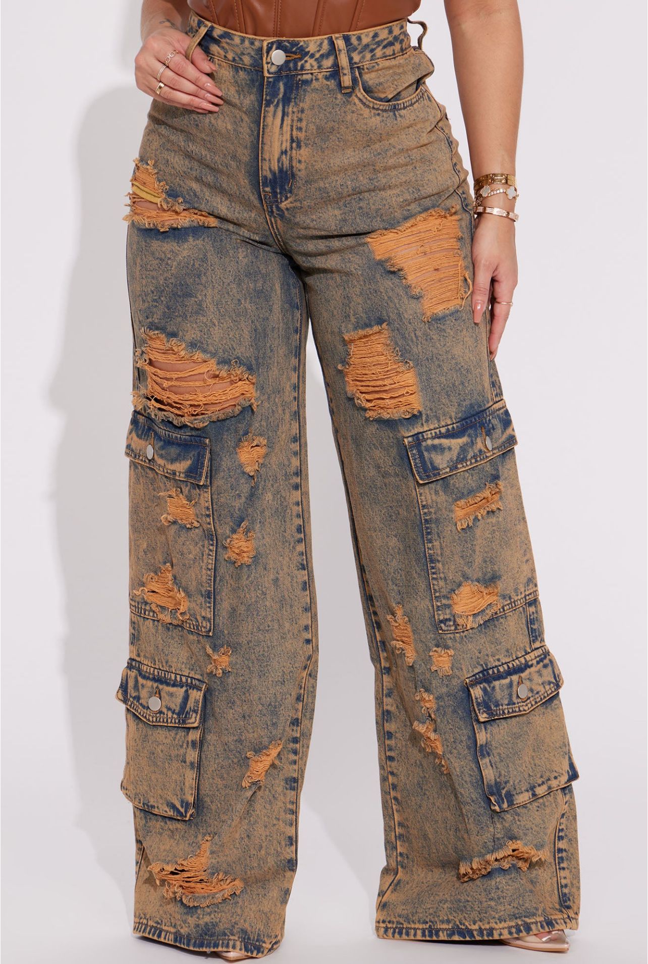 Ripped Baggy Cargo Jeans _0