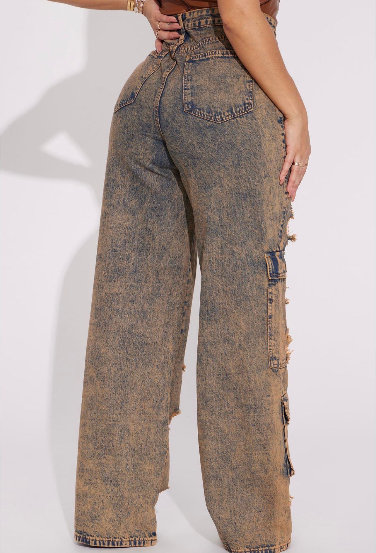 Ripped Baggy Cargo Jeans _1