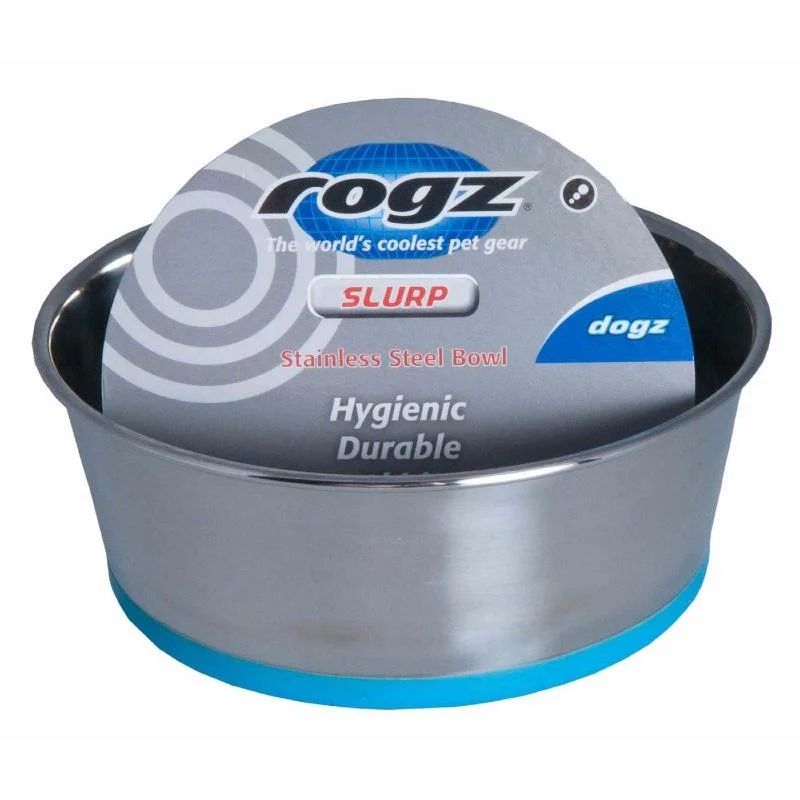 ROGZ  SLURP STAINLESS STEEL BOWL (1050ml) BLUE _0