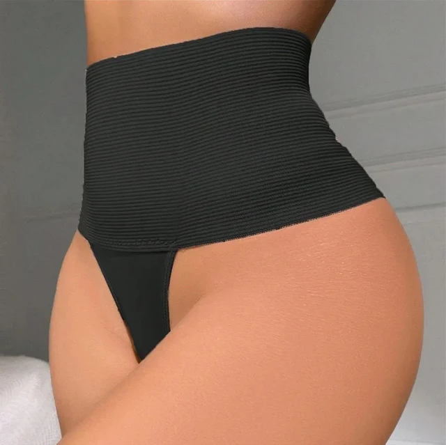 Women's Tummy Control Thongs High Waist Flat Belly Shaper Slimming Underwear Butt Lifter Belly Shaping Cincher Brief Body Shaper_0