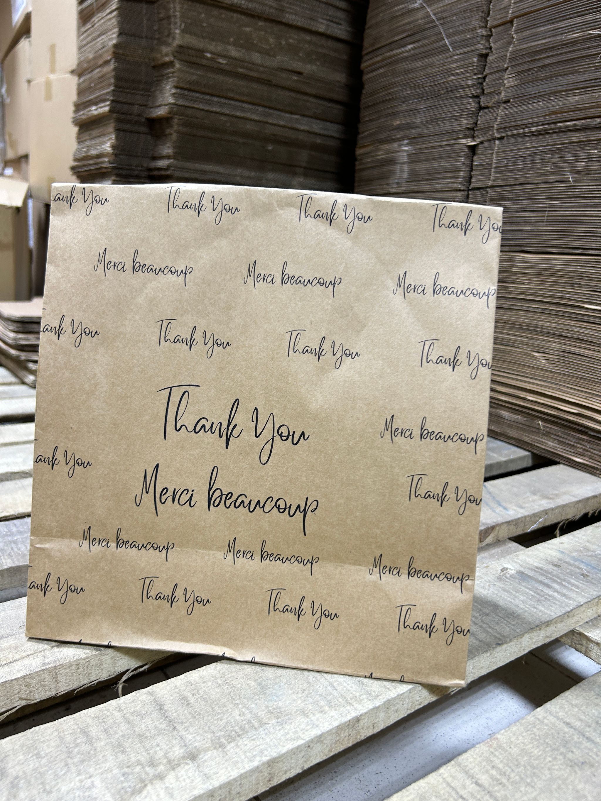 “THANK YOU” KRAFT DELIVERY TAKEOUT BAGS - 12” x 10” x 5” _7