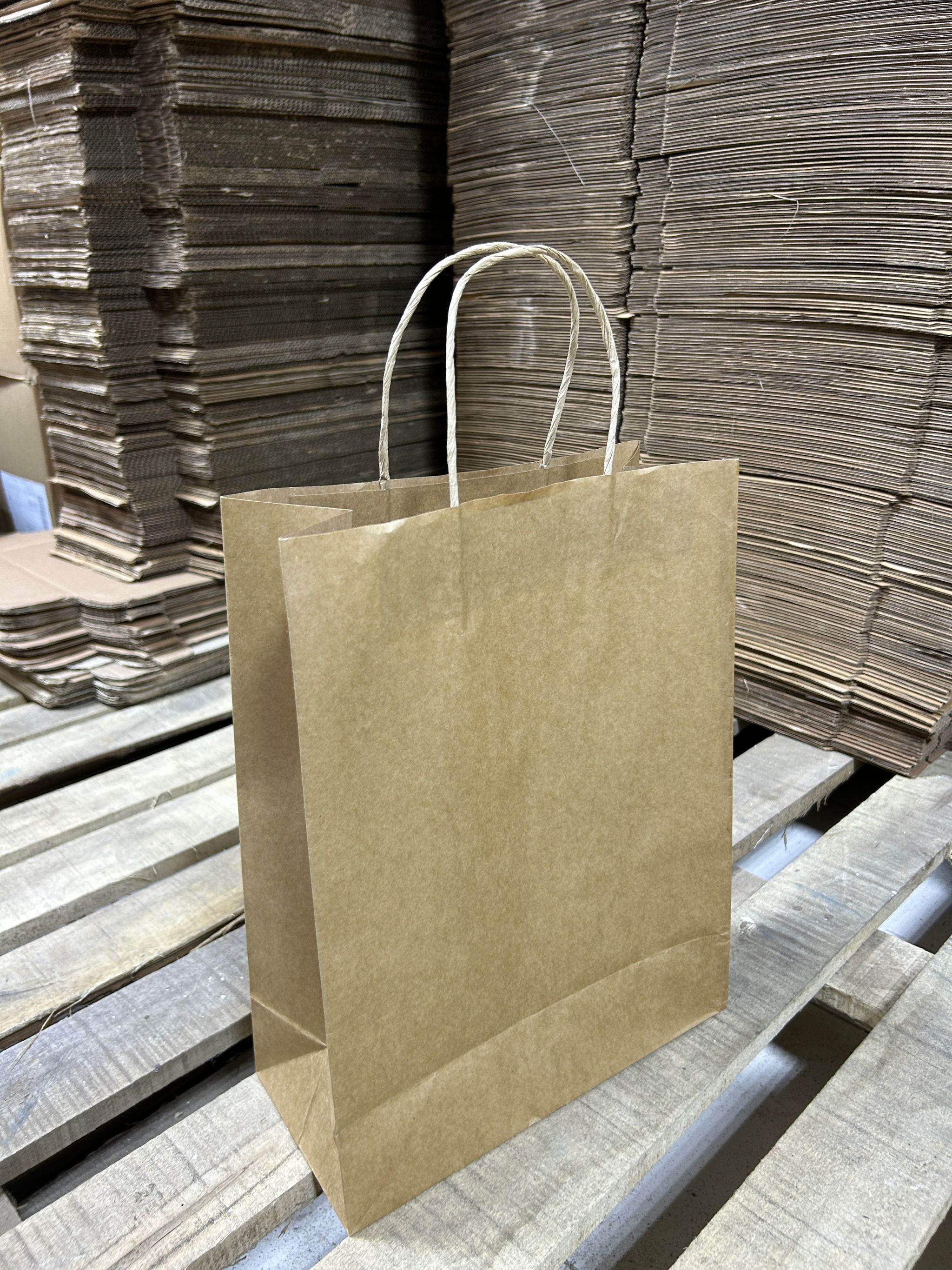 PLAIN BROWN DELIVERY CARRIER BAGS - 14” x 10” x 5'' ( WITH HANDLES )_6