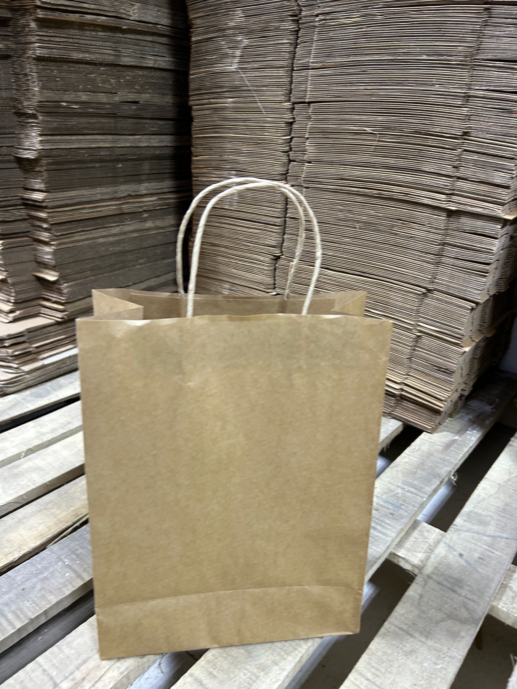 PLAIN BROWN DELIVERY CARRIER BAGS - 14” x 10” x 5'' ( WITH HANDLES )_7