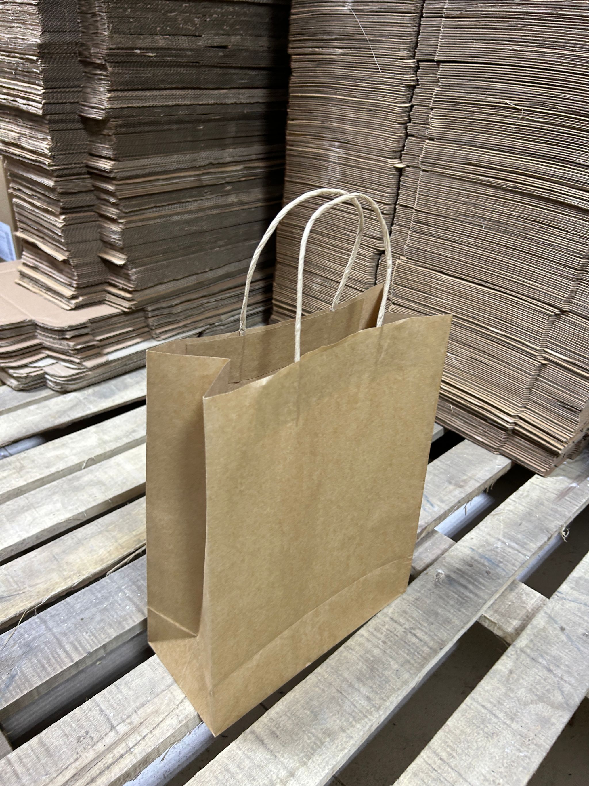 PLAIN BROWN DELIVERY CARRIER BAGS - 14” x 10” x 5'' ( WITH HANDLES )_9