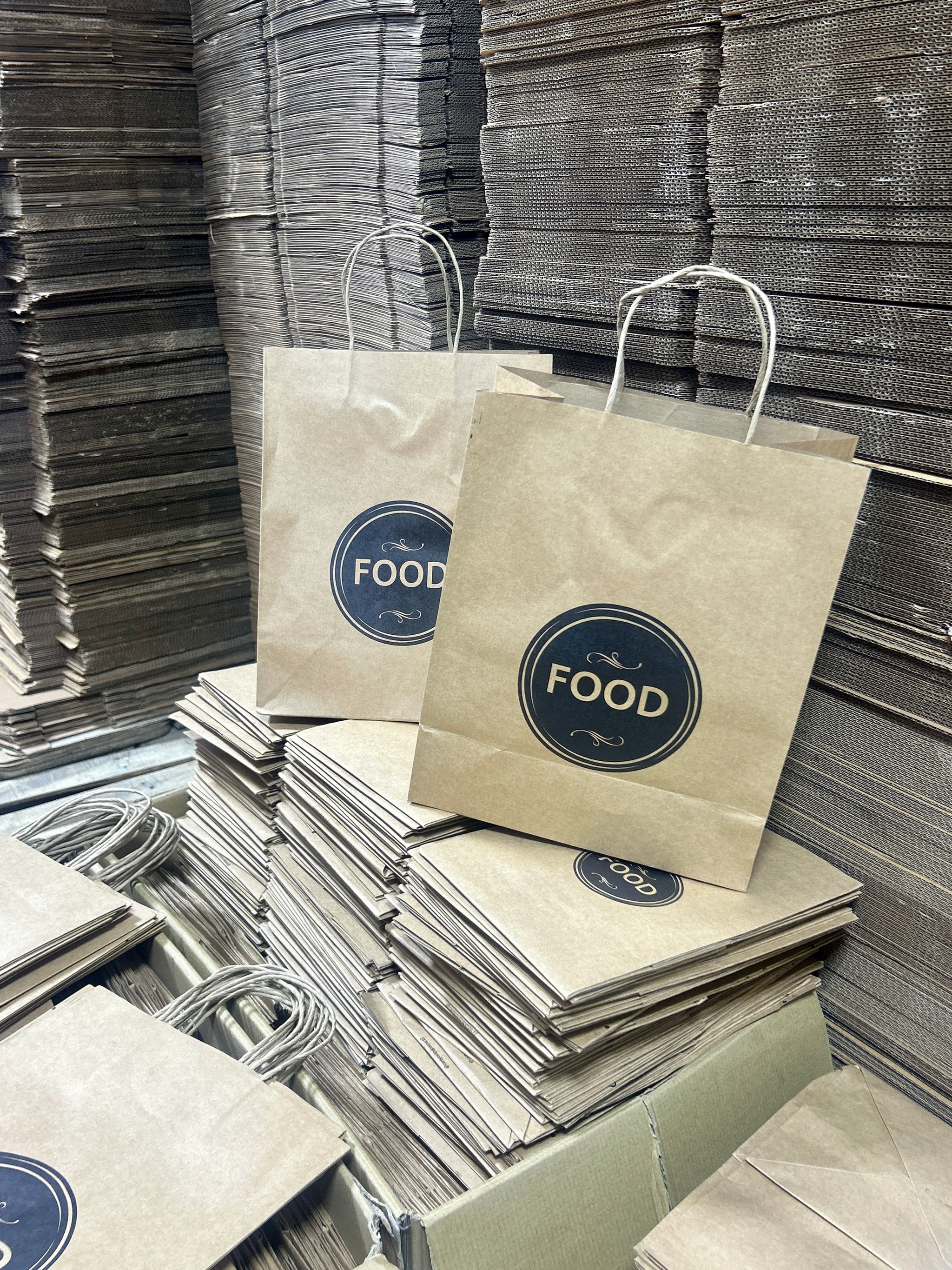 “FOOD” DELIVERY CARRIER BAGS - 12” x 10” x 5.5”  ( WITH HANDLES )_2