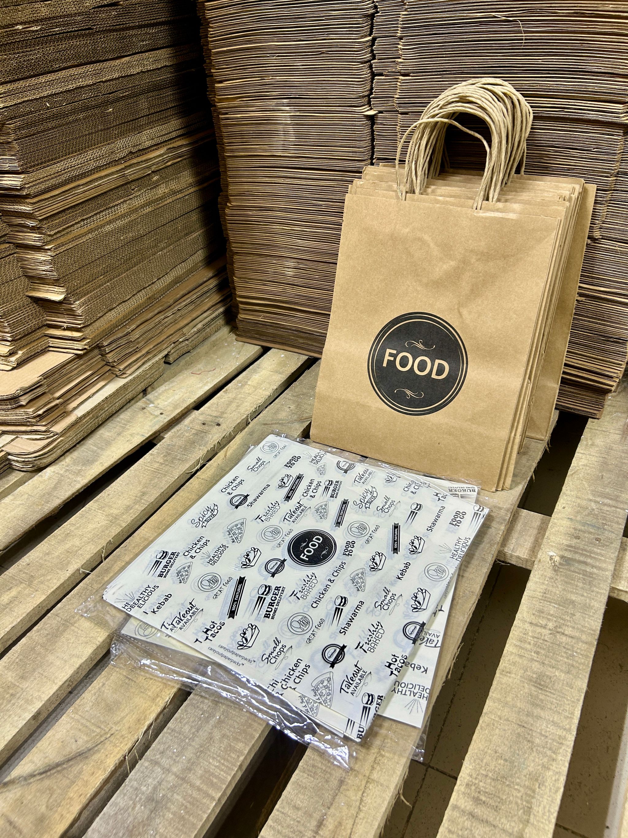 “FOOD” DELIVERY CARRIER BAGS - 12” x 10” x 5.5”  ( WITH HANDLES )_5