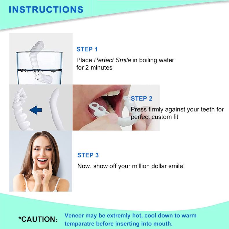 Dentistry Snap On Instant Perfect Smile Comfort Fit Flex Artificial Teeth Fits Most False Teeth Upper Tooth Cover Veneers_5