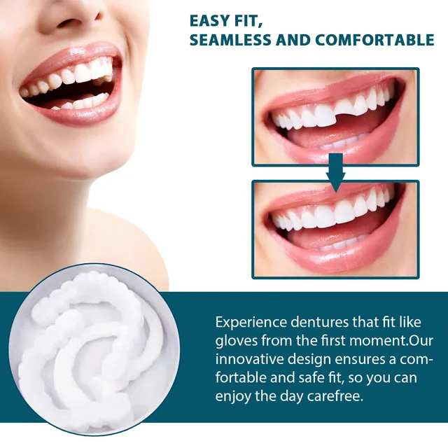 Dentistry Snap On Instant Perfect Smile Comfort Fit Flex Artificial Teeth Fits Most False Teeth Upper Tooth Cover Veneers_15