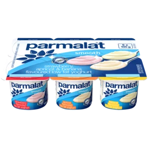 Parmalat Strawberry Apricot & Banana Smooth Yoghurts 6 x 100g_0