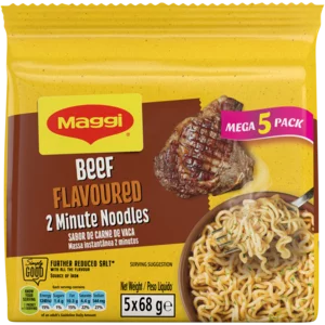 Maggi Beef Flavoured 2 Minute Noodles 5 x 68g_0