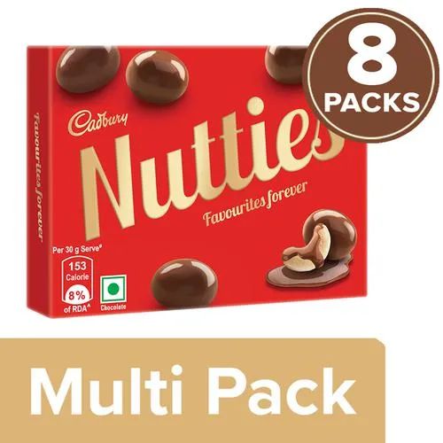 Cadbury Nutties Chocolate Pack, 8 x 30 g Multipack_0