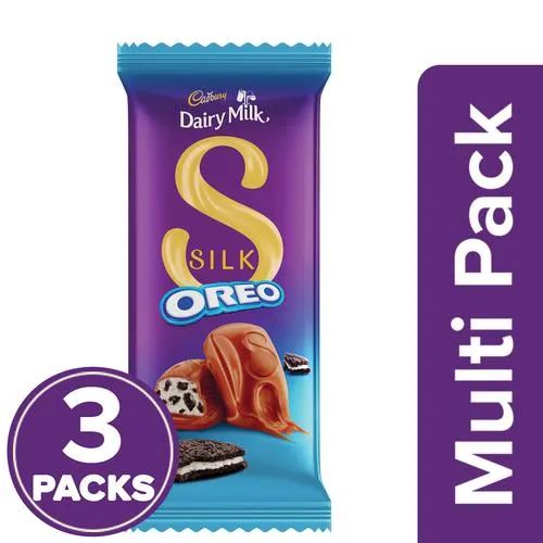 Cadbury Dairy Milk Silk Oreo Chocolate Bar, 3 x 130 g Multipack_0