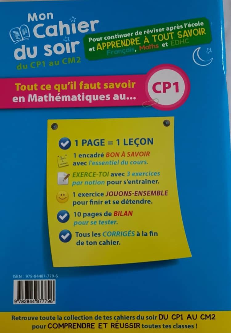 Mon Cahier du soir Mathematiques - CP1_1