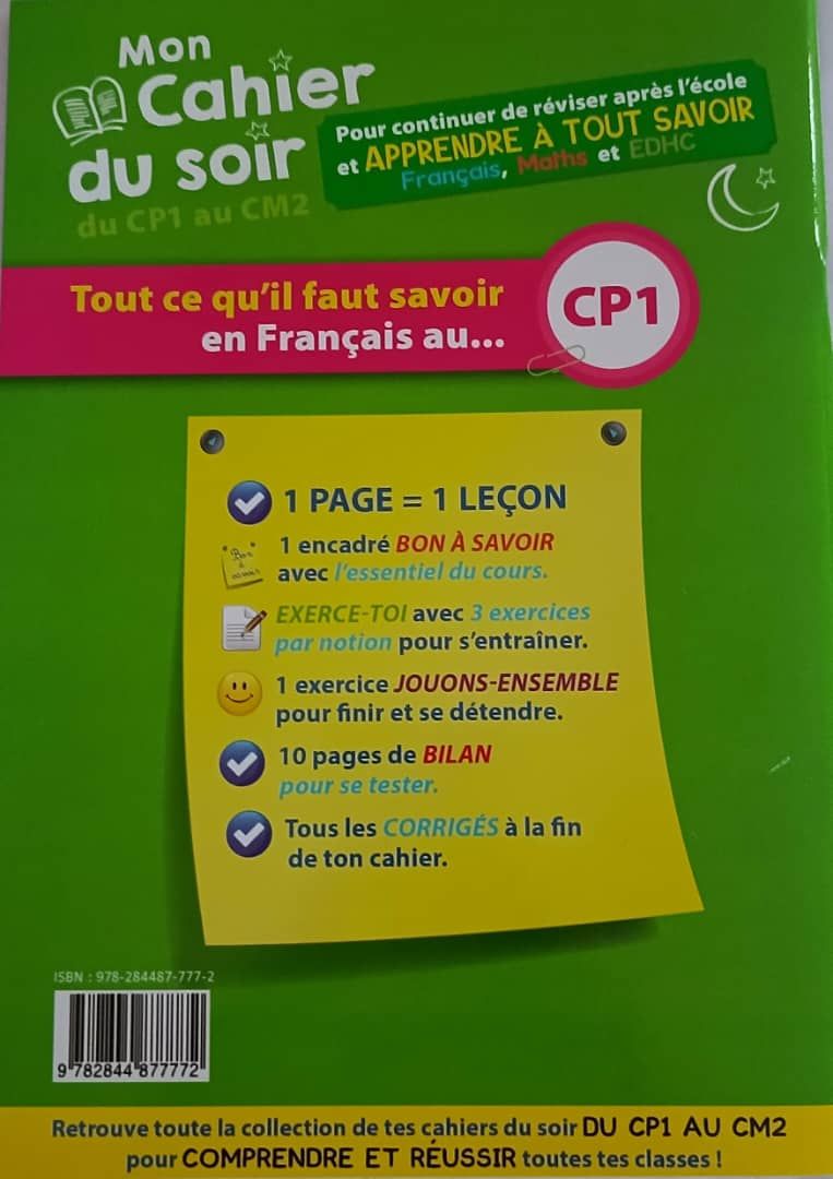 Mon Cahier du soir Français - CP1_1