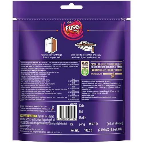 Cadbury Fuse Chocolate - Home Treats, 2x108.5 g Multipack_2