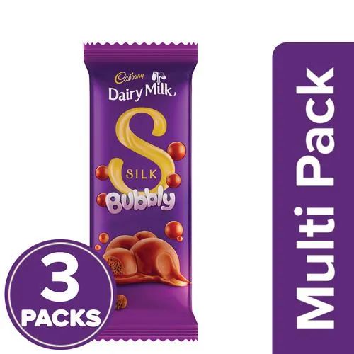 Cadbury Dairy Milk Silk Bubbly Chocolate Bar, 3 x 120 g Multipack_0