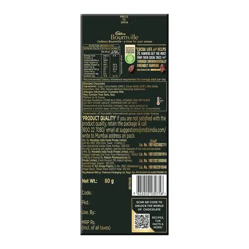 Cadbury Bournville Rich Cocoa Dark Chocolate Bar, 3 x 80 g Multipack_2