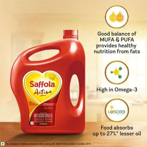 Saffola Active Refined Cooking Oil, 5 L Jar_3