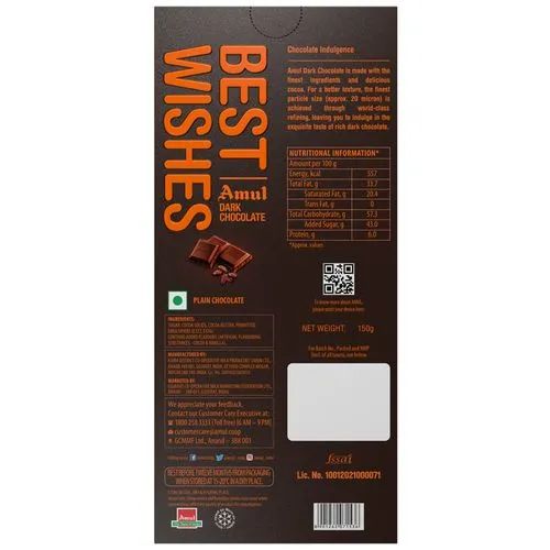 Amul Best Wishes Dark Chocolate, 150 g_1