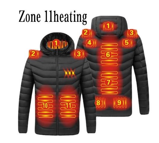 11 Zone USB Electric Heated Thermal Jacket for Men and Women – Stay Warm and Cozy in Style_0