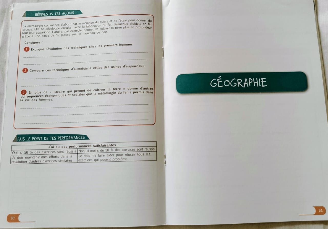 Histoire/Géographie (Collection Ecole, Nation et Développement)  - (Livret d’activités) 6ieme_2